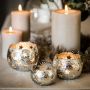 Medium Silver Starry Tea Light Holder 