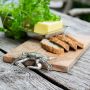 Rectangular Wooden Serving Board with Crab Design 