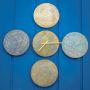 One Clock Five Piece Wall Art Set - Antique Brass Finish