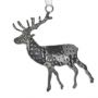 Small Silver Hammered Reindeer Decoration 