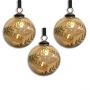 Set of Three Large Antique Gold Lustre Glass Baubles