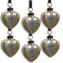 Small Antique Blue Lustre Glass Heart Bauble