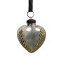 Small Antique Blue Lustre Glass Heart Bauble