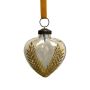 Small Antique Clear Lustre Glass Heart Bauble