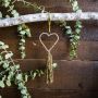 Glass Beaded Brass Heart With Tassel Decoration