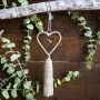 Glass Beaded Silver Heart With Tassel Decoration