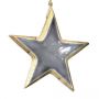 Set of Four Large Grey Wooden Star Decorations