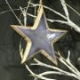 Set of Four Large Grey Wooden Star Decorations